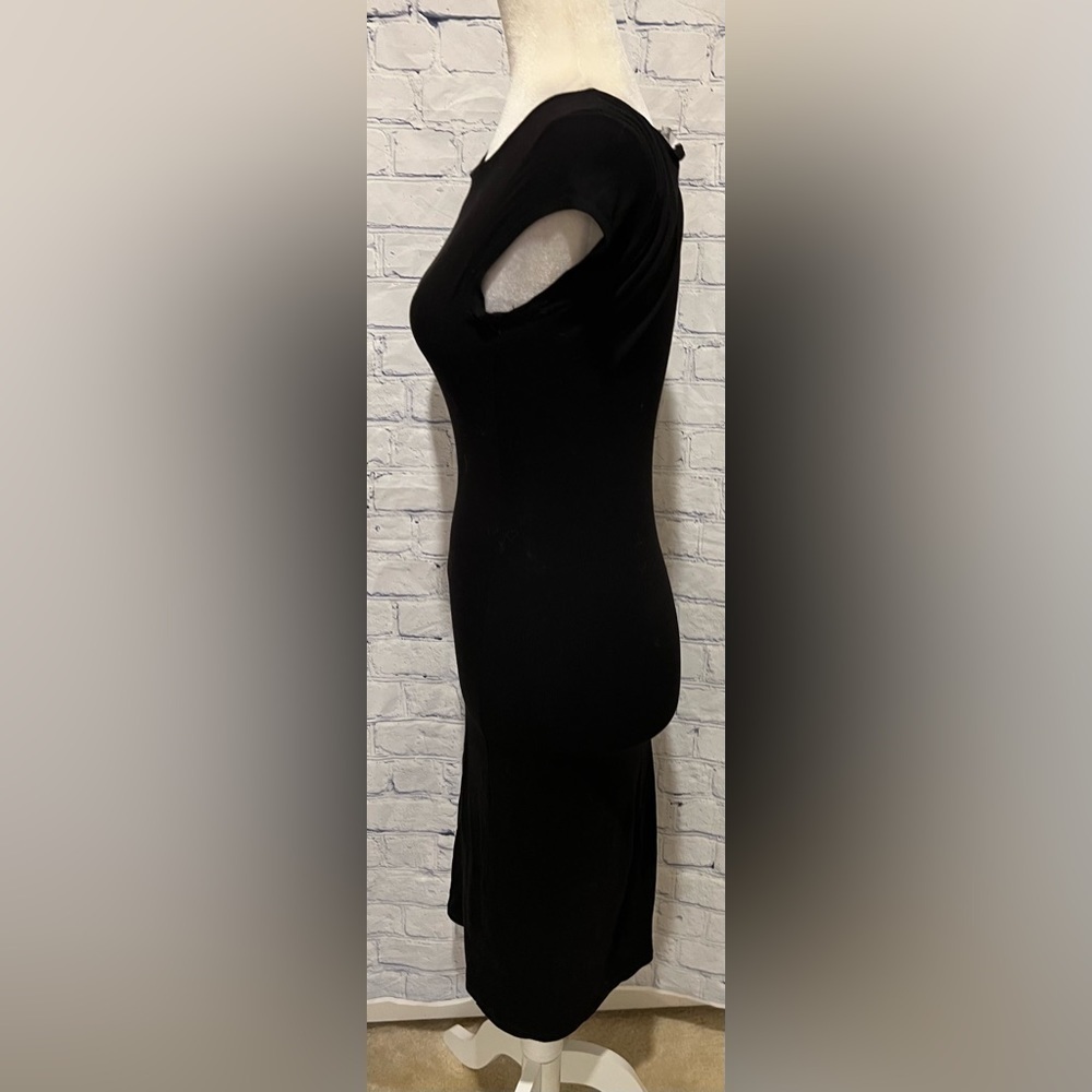 Velvet Torch Dress Women Black Short Sleeve Midi dress size XS - Picture 3 of 6
